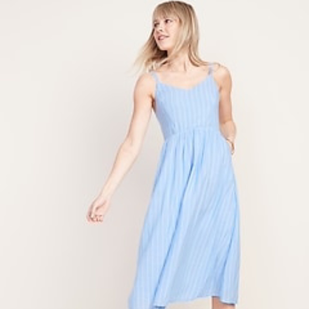 Old Navy Blue & White Striped Summer Dress